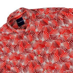 Tommy Bahama Silk Sea Shell Hawaiian Tropical Button Up Camp Shirt Men's XL